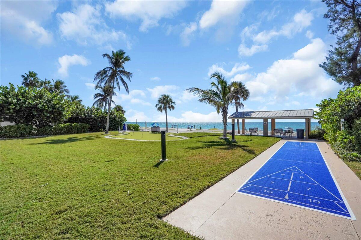 Shuffleboard with beach view